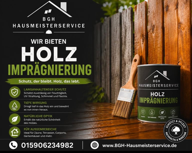 BGH Hausmeisterservice Holz-Imprägnierung mit Pinsel und Vorteilen