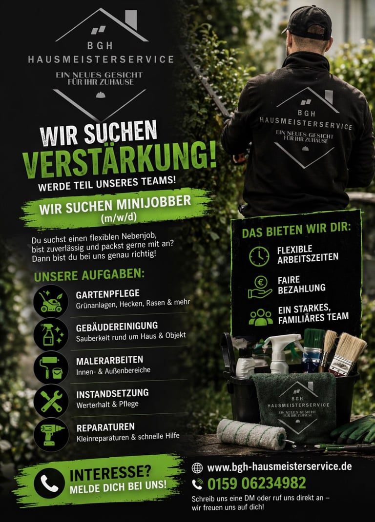 BGH Hausmeisterservice Mitarbeiter gesucht - Hausmeister, Gartenpflege